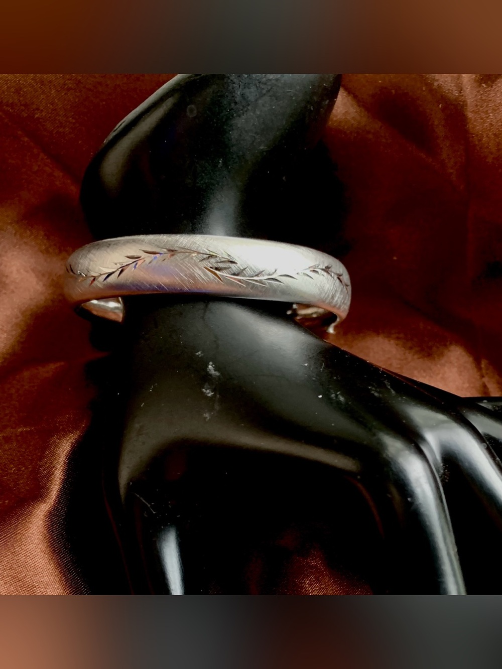 Vintage Brushed Sterling Bangle